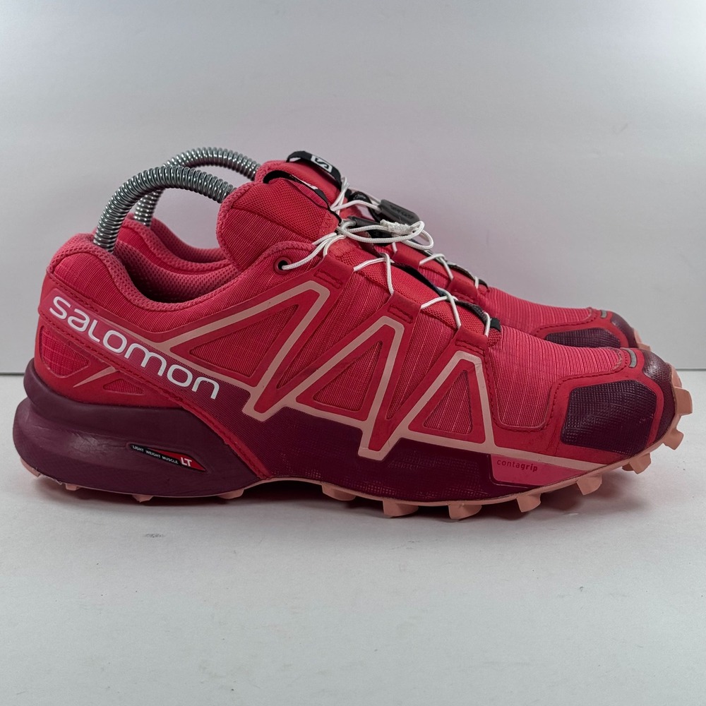 Salomon Speedcross 4 Women 8 Pink Burgundy Trail Running Shoes 404638
